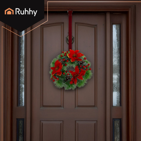 Vánoční věnec umělý na dveře 30 cm Ruhhy 26470 ~ 3