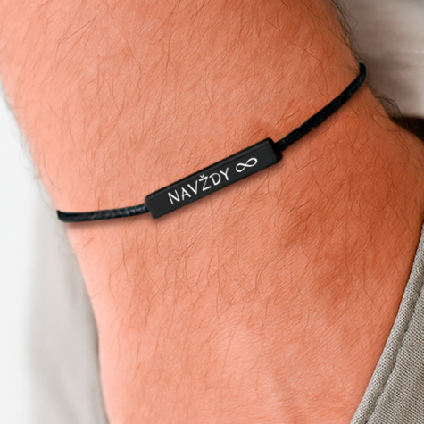 Ahome Černý náramek - Navždy ~ 1