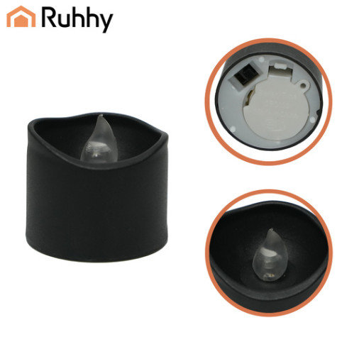 LED svíčky 3,6cm černé 12 ks Ruhhy 26128 ~ 3