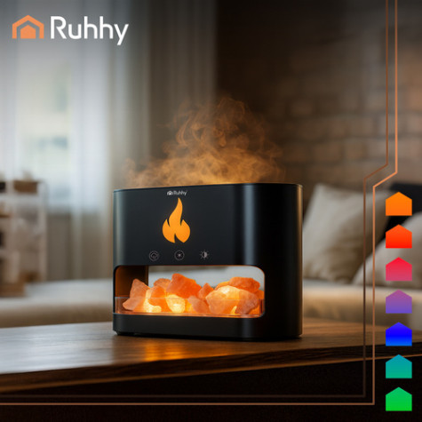 Aroma difuzér zvlhčovač vzduchu s kamínky černý Ruhhy 26417 ~ 2