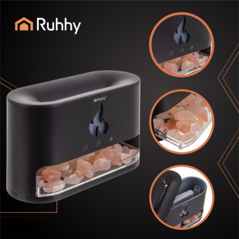 Aroma difuzér zvlhčovač vzduchu s kamínky černý Ruhhy 26417 ~ 5