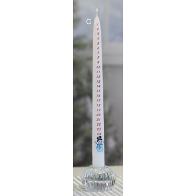 Adventní svíčka kužel 2,4x30cm - Sněhulák