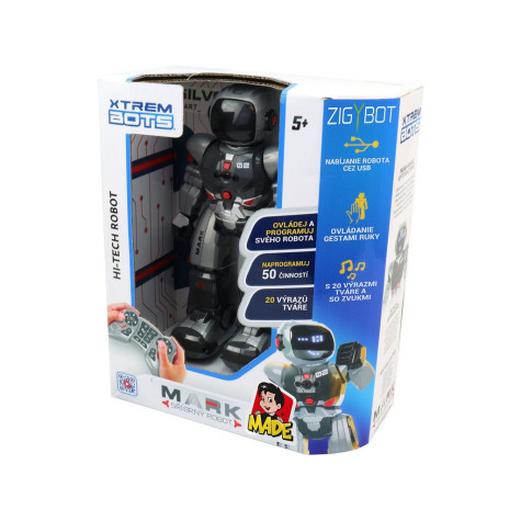MaDe Zigybot Mark stříbrný robot 27,5 cm na ovládání ~ 5