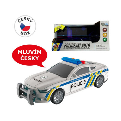MaDe Policejní auto na setrvačník 17 cm se zvukem a efekty