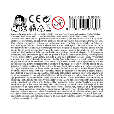 Dinosaurus ke šroubování 15x20cm - hnědý ~ 4