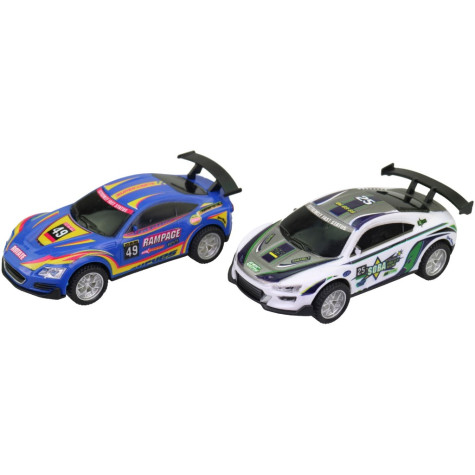 MaDe Náhradní autíčka k autodráze 2 ks modré/bílé 1:43 ~ 2