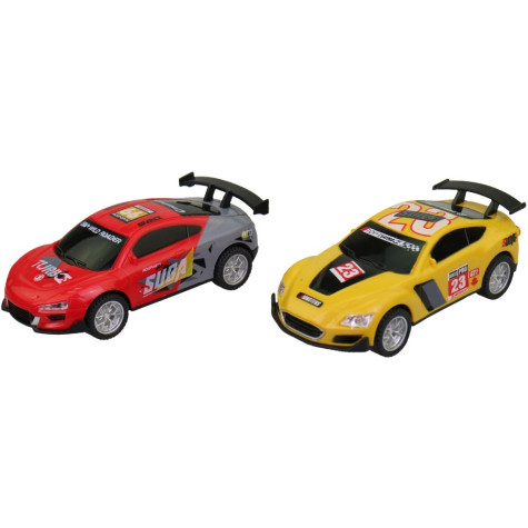 MaDe Náhradní autíčka k autodráze 2 ks červené/žluté 1:43 ~ 2