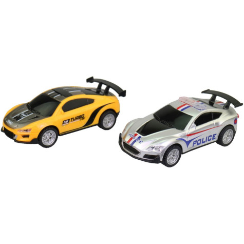 MaDe Náhradní autíčka k autodráze 2 ks žluté/stříbrné 1:43 ~ 2