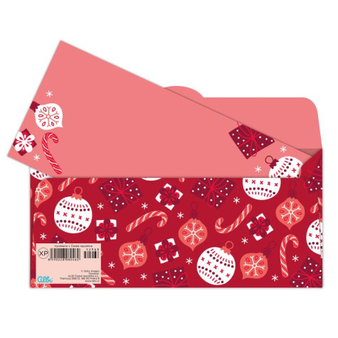 Albi Vánoční obálka na peníze - Červené ozdoby ~ 2