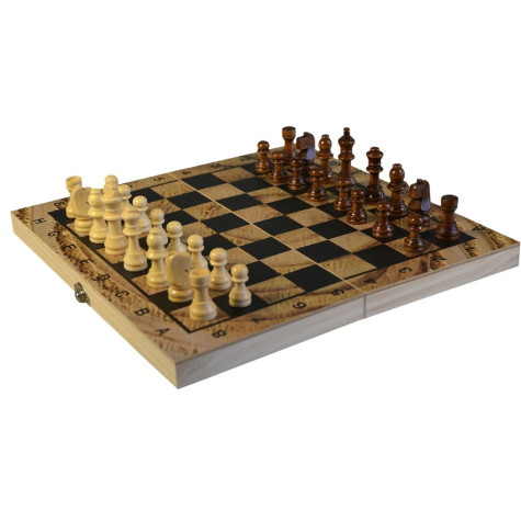 MaDe Šachy 3v1 Dáma Vrhcáby 29x29cm ~ 4