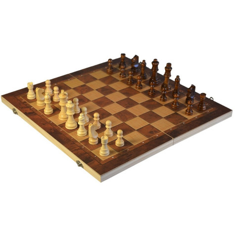 MaDe Šachy 3v1 Dáma Vrhcáby 44x44cm ~ 3