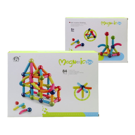 Magnetická stavebnice tyčinky 84 dílků ~ 2