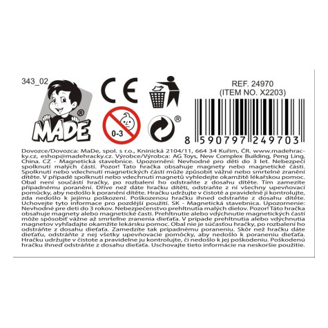 Xinbida Magnetická stavebnice 66 dílků ~ 4