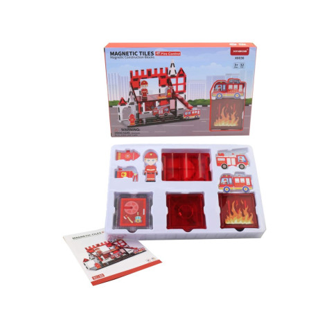 Xinbida Magnetická stavebnice Hasiči 32 dílků ~ 2