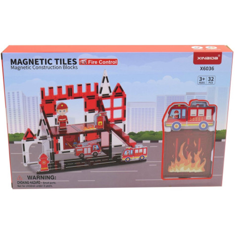 Xinbida Magnetická stavebnice Hasiči 32 dílků ~ 1
