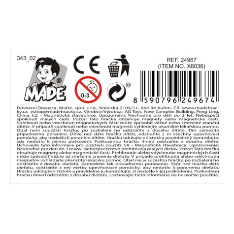 Xinbida Magnetická stavebnice Hasiči 32 dílků ~ 4