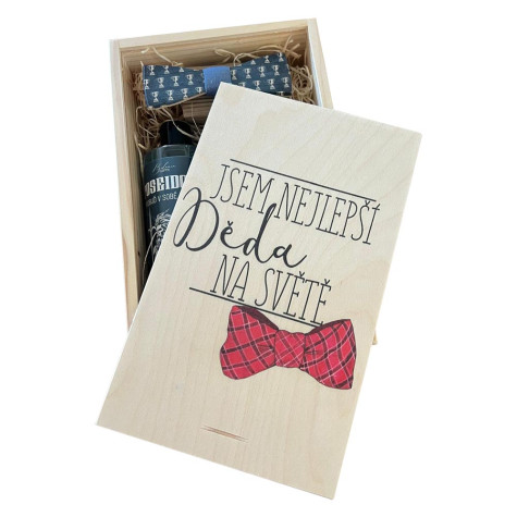 Dárková dřevěná bedna - Pro dědečka - malá ~ 2