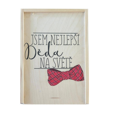 Dárková dřevěná bedna - Pro dědečka - malá ~ 3
