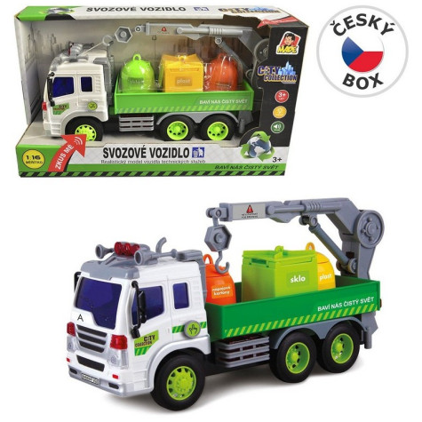 MaDe Svozové vozidlo na tříděný odpad na setrvačník 26 cm ~ 1
