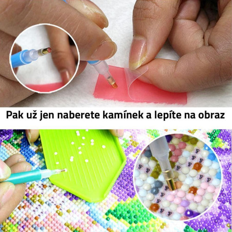 Norimpex Diamantový obrázek malování 30x40cm - Lesní chata a koně ~ 4