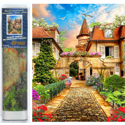 Norimpex Diamantový obrázek malování 30x40cm - Dlážděná ulice u panského domu