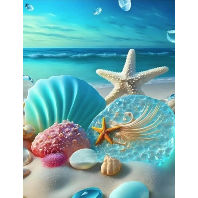 Norimpex Diamantový obrázek malování 30x40cm - Poklady moře na pláži