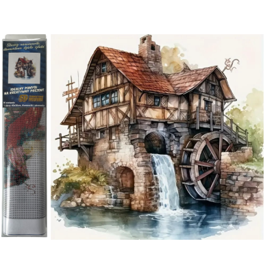 Norimpex Diamantový obrázek malování 30x40cm - Domek s mlýnem