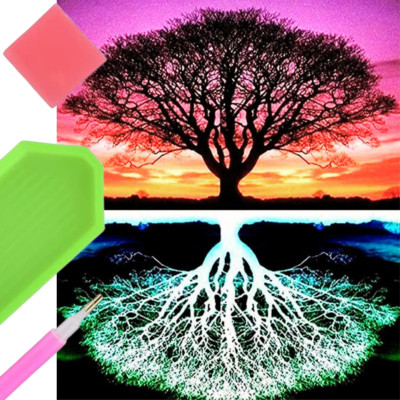 Norimpex Diamantový obrázek malování 30x40cm - Strom s odrazem