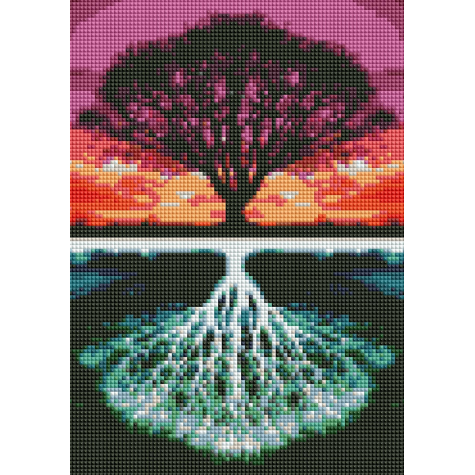 Norimpex Diamantový obrázek malování 30x40cm - Strom s odrazem ~ 2