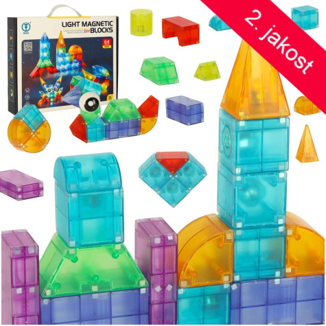 2.JAKOST Dige Stavebnice magnetická LED svítící 64 ks ~ 1