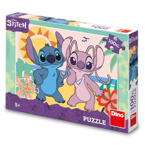 2.JAKOST Dino Puzzle Stitch na pláži 100 XL dílků ~ 3