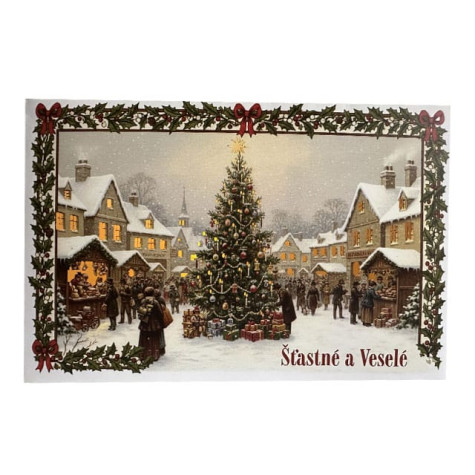 Dekorační papírový svícen pro LED svíčku XL - Vánoční trh ~ 1