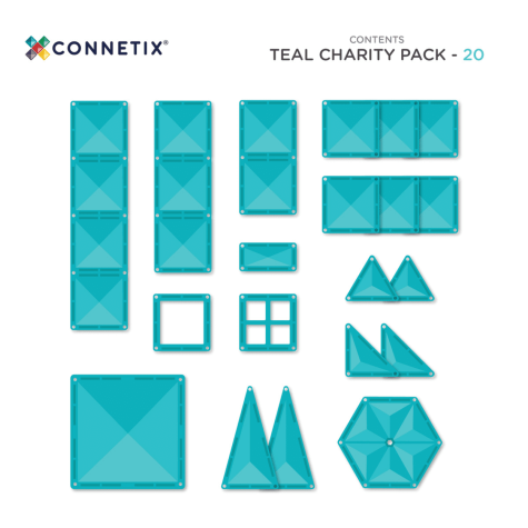 CONNETIX Charity Pack Teal tyrkysová 20 dílů ~ 8