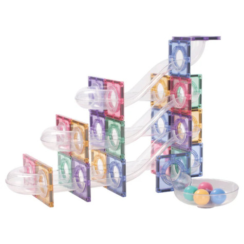 Cleverclixx Kuličkodráha Ball Run Creative Pack Pastel 70 dílů ~ 3