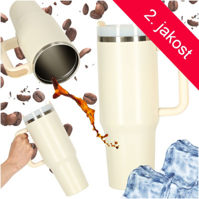 2.JAKOST Termohrnek s uchem 1200 ml krémový