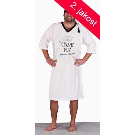 2. JAKOST Noční košile - Úžasný muž - bílá - XL ~ 1