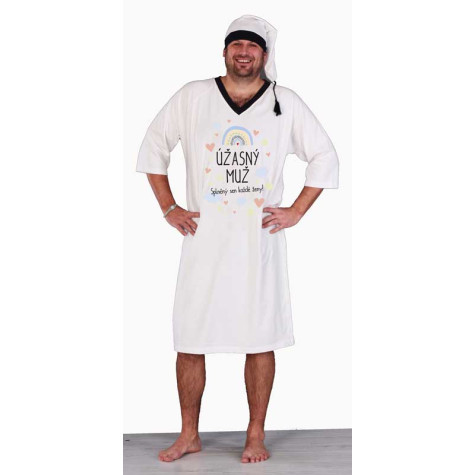 2. JAKOST Noční košile - Úžasný muž - bílá - XL ~ 2