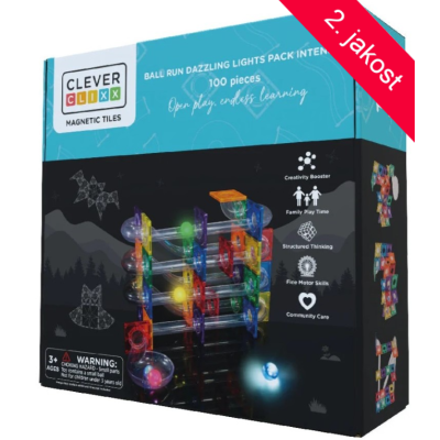 2.JAKOST Cleverclixx Svítící magnetická kuličkodráha Intense 100 dílů