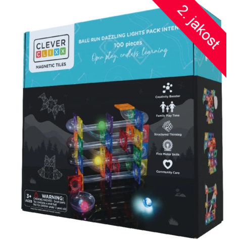 2.JAKOST Cleverclixx Svítící magnetická kuličkodráha Intense 100 dílů ~ 1