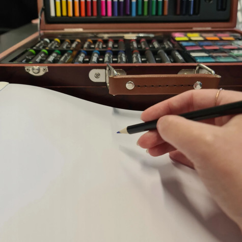 2.JAKOST Malířská sada v dřevěném kufříku 129 ks Maaleo 21644 ~ 5