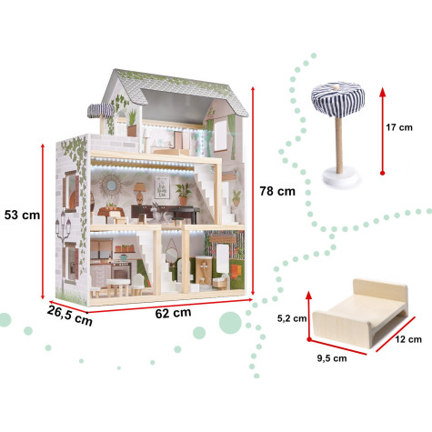 2.JAKOST KIK Dřevěný domeček pro panenky v Boho stylu ~ 2