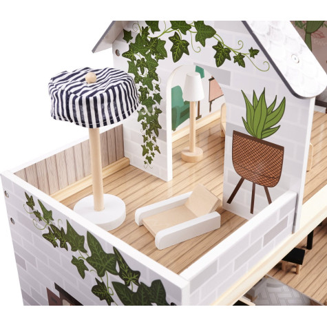 2.JAKOST KIK Dřevěný domeček pro panenky v Boho stylu ~ 12