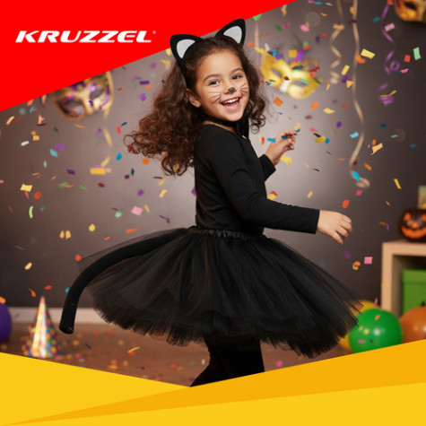Dětský kostým Kočka 4 ks černý Kruzzel 26518 ~ 3