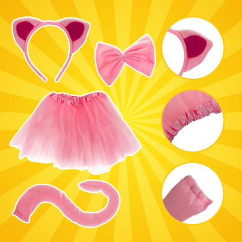 Dětský kostým Kočka 4 ks růžový Kruzzel 26517 ~ 3