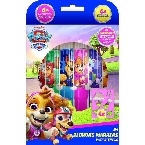 Fixy foukací 6ks se šablonami růžová Tlapková patrola/Paw patrol ~ 2
