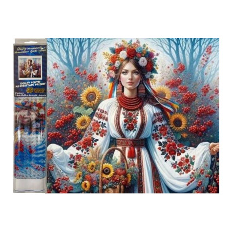 Norimpex Diamantový obrázek malování 30x40cm - Slovanská dívka s květinami ~ 5