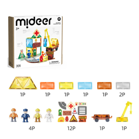 Mideer Moje první magnetická stavebnice Hrdinové města 33 ks ~ 2