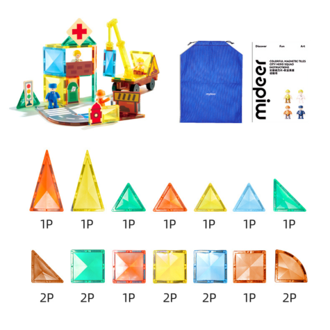 Mideer Moje první magnetická stavebnice Hrdinové města 33 ks ~ 3