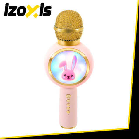 Bezdrátový dětský karaoke mikrofon růžový Izoxis 27048 ~ 2