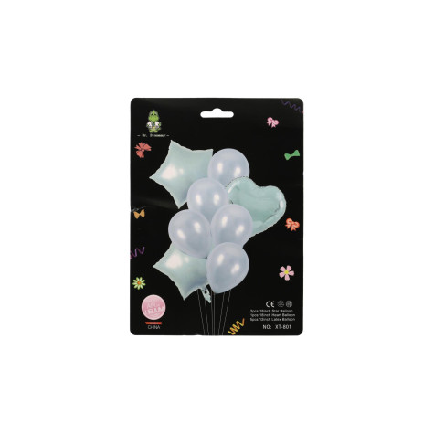 Sada nafukovacích balónků se srdcem 8 ks - stříbrné ~ 3